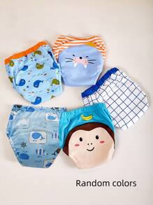1条婴儿训练裤，可水洗尿布套，婴儿如厕训练布尿布，透气尿布套（图案随机）。训练裤用于过渡阶段：其吸水性弱于一次性尿布，让宝宝感受到尿湿带来的不适感，从而主动表达如厕需求。它介于一次性尿布和普通内裤之间，不能替代一次性尿布。