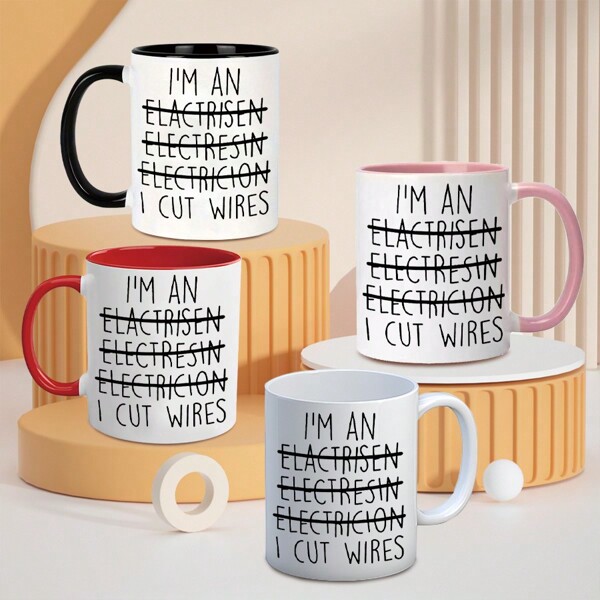 1pc Water Cup, Funny Electrician Gifts For Men Women 11 Oz Coffee Mug, I'm An Electrician, Electrician Birthday Gifts, Christmas Gifts, Father's Day Gifts, Electrician Students Graduation Gifts Cup, Home Supplies