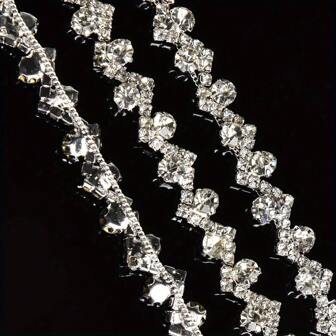 1 Yard Diamond Chain, Clothing Accessories DIY Jewelry Making Decor, S-Shape Rhinestones Chain