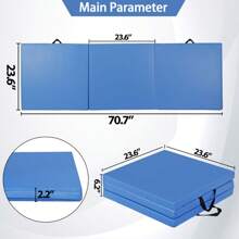 Estera de gimnasia plegable de espuma gruesa y antideslizante de 6'x2' para gimnasia, yoga y fitness
