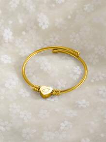 1 件可爱简约风格青春爱心吊坠英文首字母手链，送给男孩和女孩的最个性化礼物 - 均碼 - 查看 22