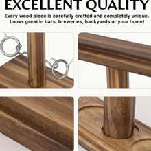 木钩和套圈游戏，互动派对游戏，室内和室外互动派对游戏，耐用的木质材料，非常适合社交活动、酒吧娱乐、家庭聚会、节日派对和圣诞节庆祝活动。 - 薑色 - 查看 7