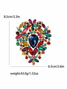 Luxury Large Crystal Flower Brooch For Women Party Banquet Jewelry Dress Skirt Large Brooch Accessories Gift Valentines,Mom,Mother,Mother's Day,Gift - Large Crystal Flower Brooch - View 14