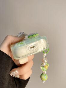 1 件新鲜花朵设计耳机盒兼容 iPhone、Airpods 1/2、Airpods 3/Pro/Pro2 无线耳机保护套，男朋友/女朋友礼物 - ins小清新綠色花朵 - 查看 6