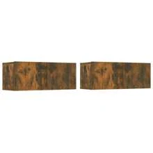 Smoked Oak 4 Piece TV Cabinet Set Modern Engineered Wood Furniture Storage Unit - Brown - View 4