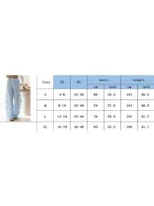 Women Y2k Tie Up Gingham Pants High Rise Elastic Waist Wide Leg Loose Lounge Bottom Pants - Khaki - View 7