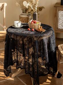 1pc Lace Tablecloth, Wavy Edge Decor, Polyester Material, Suitable For Living Room, Dining Room, Holiday Party, Wedding Decor - Multicolor - View 21