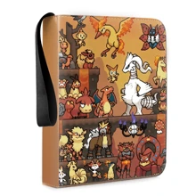 pokemon 1 opakowanie etui na segregatory na karty do gry Pokemon z koszulkami. Segregator z 4 kieszeniami, przenośny organizer na karty do kolekcjonowania, mieszczący do 400 kart standardowego rozmiaru. Etui do przenoszenia gier.
