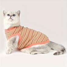 Lightweight Colorful Striped Casual Vest For Pets, Suitable For Cats, Small Dogs, Chihuahua, Poodle, Teddy Bear - Pink - View 8