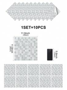 10 片自粘可剥离 DIY 马赛克瓷砖 PVC 水晶膜，切割和组装，用于美化橱柜、餐桌、客厅、卧室、浴室、电视和背景墙装饰和翻新。,翻新贴纸可剥离墙板,墙纸、壁纸,春季装饰物品让您的家焕然一新,拉玛装饰贴纸 - 彩色 - 查看 21
