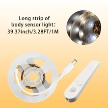 1 pezzo di luce a striscia LED flessibile con sensore di movimento intelligente, alimentata a batteria o tramite USB, con luce bianca calda/bianca fredda opzionale, adatta per scale, ingressi, armadi, sale studio, camere da letto (batterie non incluse).
