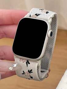 1入組花朵圖案錶帶適用於Apple Watch - 彩色 - 查看 2