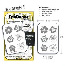 1 Kit "Hibiscus" Technology Tattoos, Semi-Permanent Tattoos, Temporary Tattoos, Long Lasting, Fake Tattoos, Water-Resistant, Authentic Tattoo Look, Plant-Based D091 - Black - View 5