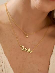 1 st. Goud Rose Goud Aangepaste Gepersonaliseerde Meerlaagse Naamketting Met Geboortesteen Aangepaste Naamketting Geboortesteen Sieraden 18K Vergulde Naamketting Voor Haar Verjaardag Moederdag Cadeau Voor Thuiskomst Cadeau Voor Koppels Kerstcadeau - Veel kleurig - Bekijken 4