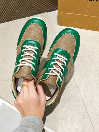 Women's Breathable Classic Casual Sneakers, Rubber Outsole Anti-Slip Non-Marking, Fashionable Retro Sports Shoes