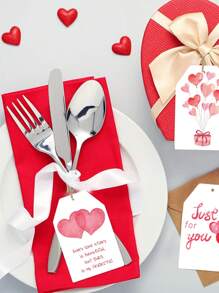Conjunto de 60 piezas de nuevos adornos para el Día de San Valentín, etiquetas colgantes con texto "Feliz Día de San Valentín", decoración, regalos, accesorios para fiestas