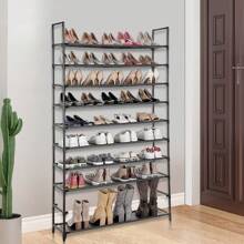 Meuble de rangement Porte-Chaussures - étagère à chaussures pour couloir structure en acier 10 niveaux noir - 100*30*176cm