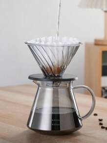 Brutelle 1pc Hand Pour Coffee Maker Set Coffee Filter Cup Grey Glass Coffee Set For Home Office Coffee Corner - Grey - View 4