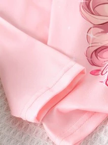 女童可爱卡通印花立领长袖两件套，秋冬 - 彩色 - 查看 4