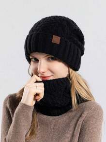 1 Set Women Winter Hat And Scarf Set, Warm And Windproof - A - View 2