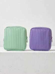 1 pieza Bolsa organizadora de color caramelo, bolsa de almacenamiento para toallas sanitarias/tampones, monedero con cierre para sujetar lápices de labios, brochas, cuidado de la piel, teléfono, monedas y artículos pequeños, para uso en el hogar/viaje/escuela, con vibras bohemias, para vacaciones en la playa, colección de baño, colección de dormitorio, gran capacidad