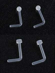 30pcs Simple Casual Transparent Post Nose Studs
