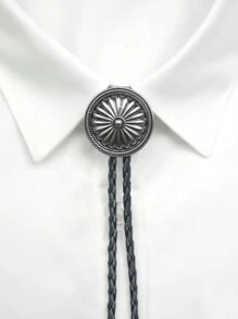 Krawat męski Wild West BOLO Bolo - Vintage Stripe, ręcznie robiony, unikatowy, indiański, westernowy, kowbojski, skórzany krawat, męskie i damskie dodatki odzieżowe, jednoczęściowy