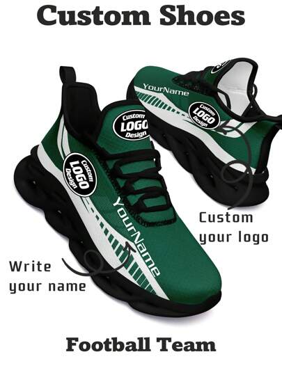 Men's New York Football Designed Sneakers, Custom Logo Custom Name Customization Lightweight Comfortable Soft Bottom Sneakers For Men, Gym Training Breathable Tennis Shoes Unique Gift For Mom/Dad/Her/Him/Girlfriend/Boyfriend/Wife/Husband/Friend ﻿