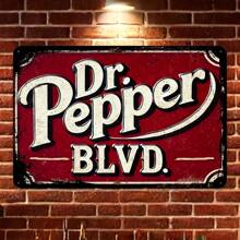 Doctor Pepper Vintage Metal Sign, Aluminum Wall Decor Suitable For Yard, Garden, Garage, Home, Cafe, Bar, Club - Retro Street Art Wall Plaque, 20x30cm (8x12 Inch) - Aluminum Material, Ideal Choice For Indoor Decoration,Home Decor ,Room Decor,Wall Decor Gifts Birthday Graduation