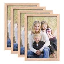 3/4 Pcs/Set 5x7" Oak Wood Color Solid Wood Photo Frame, Classic Rectangular/Square Oak Wood Style Modern Simple Home Decor Art Picture Frame - oak color - View 1