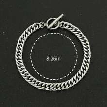 时尚不锈钢男士链手链，适合日常佩戴和送礼 - 圣诞节、新年、情人节假期 - 銀色 - 查看 11