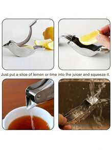 1 件装不锈钢鸟形柠檬榨汁器茶叶浸泡器手动柠檬榨汁器柑橘柠檬榨汁器水果榨汁器酸橙压榨器金属专业手动榨汁器厨房工具 - 彩色 - 查看 2