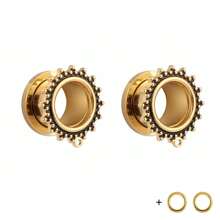 2PCS Screw 316L Stainless Steel Retro Ear Gauges Stretcher Piercing Ring Tunnels Expander Plugs Pair Selling