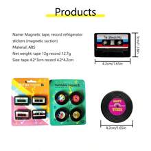 4 Pieces, Size 4.2*3cm, 4.2*4.2cm, Fridge Magnets, Vintage Cassette, Record Fridge Decoration Stickers, Refrigerator Magnets, Sticky Note Stickers, Vintage Style, For Fridge Decoration, Set Of 4, Decorative Memo Board, Message Board, Notepad, Fridge Notes, Diary, Weekly To-Do List, Weekly Planner, Daily Planner, Planning Notes, Gift Gifts Birthday Graduation