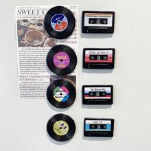 4 Pieces, Size 4.2*3cm, 4.2*4.2cm, Fridge Magnets, Vintage Cassette, Record Fridge Decoration Stickers, Refrigerator Magnets, Sticky Note Stickers, Vintage Style, For Fridge Decoration, Set Of 4, Decorative Memo Board, Message Board, Notepad, Fridge Notes, Diary, Weekly To-Do List, Weekly Planner, Daily Planner, Planning Notes, Gift Gifts Birthday Graduation
