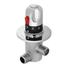 OUKANING 3-Wege Brauchwasser Mischer Mischventil 20-60°C Thermostat Verbrühschutz Neu DE - Silber - Übersicht 5