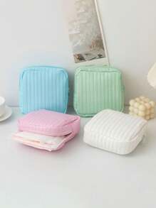 1 pieza Bolsa organizadora de color caramelo, bolsa de almacenamiento para toallas sanitarias/tampones, monedero con cierre para sujetar lápices de labios, brochas, cuidado de la piel, teléfono, monedas y artículos pequeños, para uso en el hogar/viaje/escuela, con vibras bohemias, para vacaciones en la playa, colección de baño, colección de dormitorio, gran capacidad