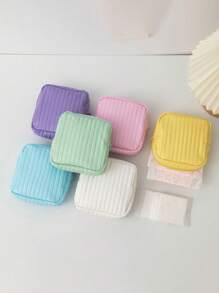 1 pieza Bolsa organizadora de color caramelo, bolsa de almacenamiento para toallas sanitarias/tampones, monedero con cierre para sujetar lápices de labios, brochas, cuidado de la piel, teléfono, monedas y artículos pequeños, para uso en el hogar/viaje/escuela, con vibras bohemias, para vacaciones en la playa, colección de baño, colección de dormitorio, gran capacidad