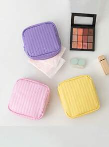 1 pieza Bolsa organizadora de color caramelo, bolsa de almacenamiento para toallas sanitarias/tampones, monedero con cierre para sujetar lápices de labios, brochas, cuidado de la piel, teléfono, monedas y artículos pequeños, para uso en el hogar/viaje/escuela, con vibras bohemias, para vacaciones en la playa, colección de baño, colección de dormitorio, gran capacidad