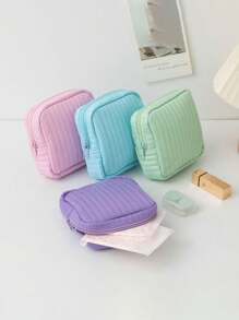 1 pieza Bolsa organizadora de color caramelo, bolsa de almacenamiento para toallas sanitarias/tampones, monedero con cierre para sujetar lápices de labios, brochas, cuidado de la piel, teléfono, monedas y artículos pequeños, para uso en el hogar/viaje/escuela, con vibras bohemias, para vacaciones en la playa, colección de baño, colección de dormitorio, gran capacidad
