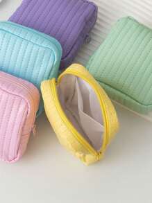 1 pieza Bolsa organizadora de color caramelo, bolsa de almacenamiento para toallas sanitarias/tampones, monedero con cierre para sujetar lápices de labios, brochas, cuidado de la piel, teléfono, monedas y artículos pequeños, para uso en el hogar/viaje/escuela, con vibras bohemias, para vacaciones en la playa, colección de baño, colección de dormitorio, gran capacidad