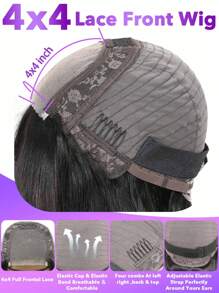 Peluca de cabello humano estilo bob ondulado sin pegamento con cierre de encaje, densidad del 150%, peluca bob sin pegamento de cabello humano con encaje frontal, cabello previamente desgastado, peluca corta tipo bob para mujeres, peluca frontal de cabello humano, color negro natural, 14 pulgadas. - Natural Black - Ver 6