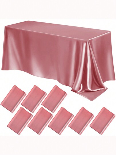 1pc Rectangular Tablecloth, Non Fading Satin Tablecloth, Suitable For High-End Hotel Banquets, Wedding Banquets, Restaurant Party Decorations