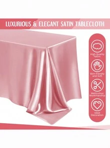 1 khăn trải bàn hình chữ nhật, khăn trải bàn bằng vải satin không phai màu, thích hợp cho tiệc cưới, tiệc cưới cao cấp, trang trí tiệc nhà hàng - vàng hồng - Xem 3