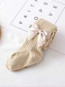 3 件/5 件儿童紧身裤，男童女童打底裤，弹力保暖连裤袜，婴幼儿蝴蝶结打底裤，秋冬季休闲百搭风格，可内穿或外穿