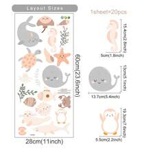 卡通鲸鱼海洋动物家具墙贴卧室客厅装饰儿童房家居装饰墙贴花，贴纸，墙贴花，乙烯基贴花用于家居装饰，春季装饰品让您的家焕然一新，拉玛装饰贴纸 - 黑色 - 查看 14