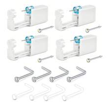 AVYRING 12Pcs Nose Piercing Kit Piercing Gun Built-In Nose Studs Clear Nose Stud Painless Self Piercing Kit With 20G Nose Rings Stud Disposable Piercing Gun For At Home Nose Piercing