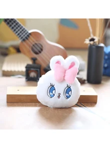 New 4-Color Cute Big-Eye Sweet Heart Rabbit Plush Toys, Keychain Figures, Net Celebrity Rabbit Coin Purse Earphone Case