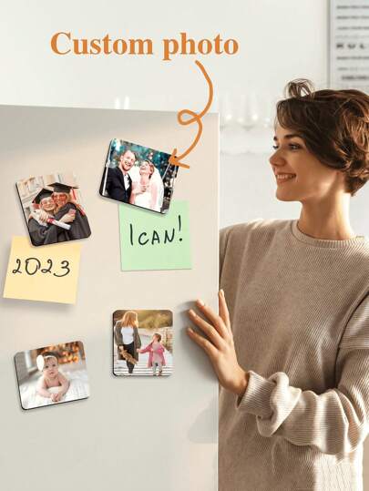 1pc Customized Refrigerator Magnet, Supports Photo Customization, Clear Printing, Decorative And Beautiful, Can Be Used As A Souvenir To Record The Wonderful Moments With Family, Friends And Partners. Can Be Pasted On Refrigerators, Metal Doors, Computer Cases And Other Metal Objects. Fashionable, Cute, Colorful Customized Refrigerator Magnet, Personalized Design, Easy And Comfortable, Holiday Calendar.