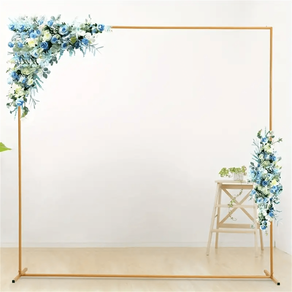 Kit de decoração para festa em arco de metal de 2m x 2m / 1,5m x 2m - Elegantes detalhes florais, suporte de exposição versátil, moldura de fundo durável para casamentos, aniversários e celebrações em geral - Fácil montagem, decoração versátil para eventos